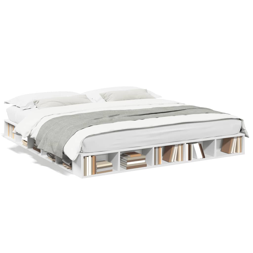 Cadre de lit sans matelas blanc 200x200 cm - XIOS