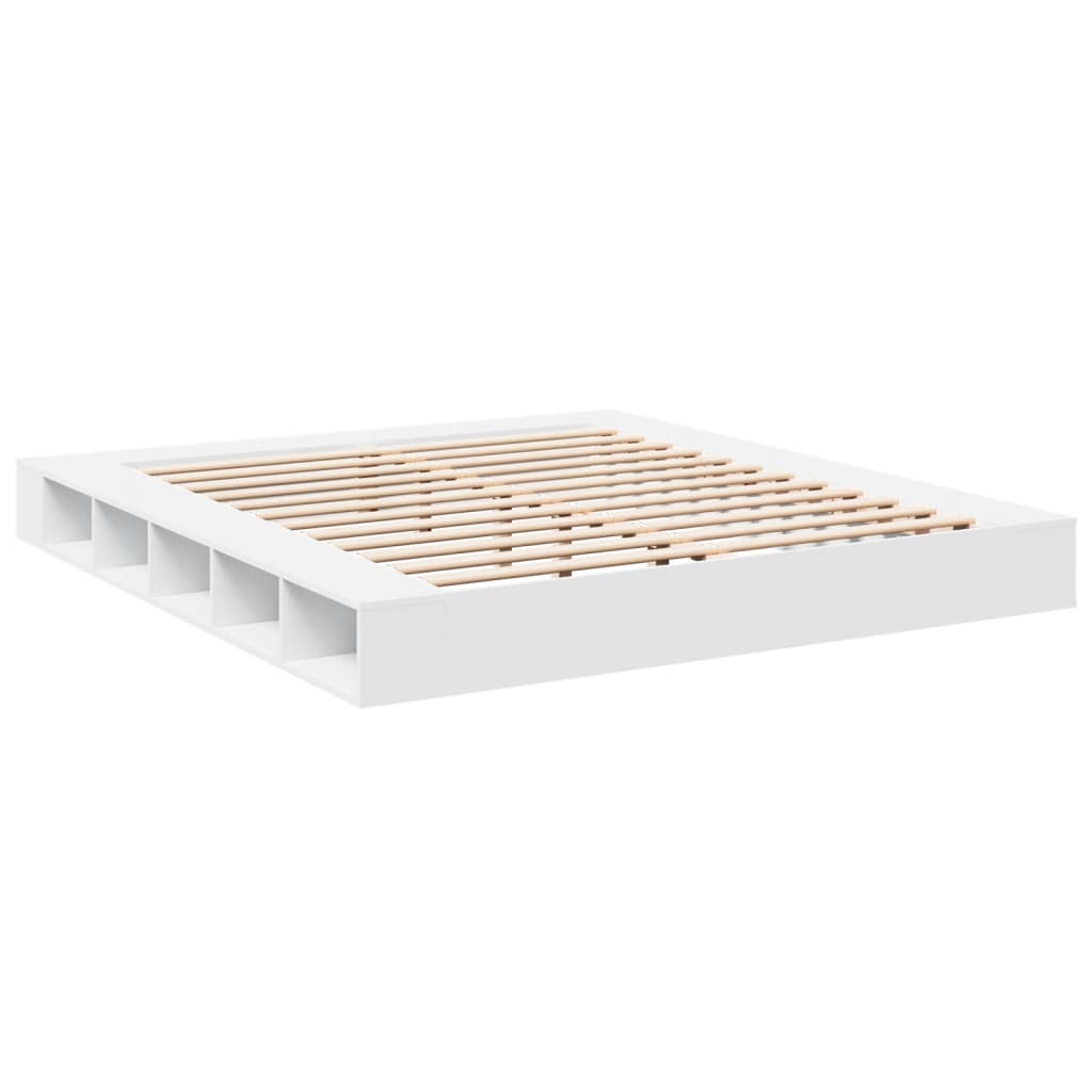 Cadre de lit sans matelas blanc 200x200 cm - XIOS