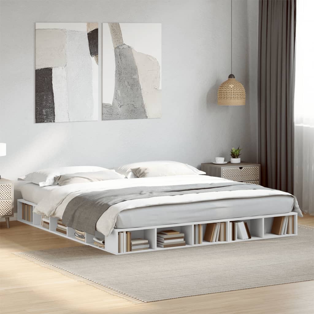 Cadre de lit sans matelas blanc 200x200 cm - XIOS