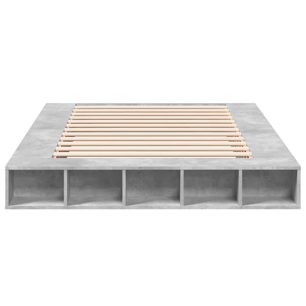 Cadre de lit sans matelas gris béton 160x200 cm - XIOS