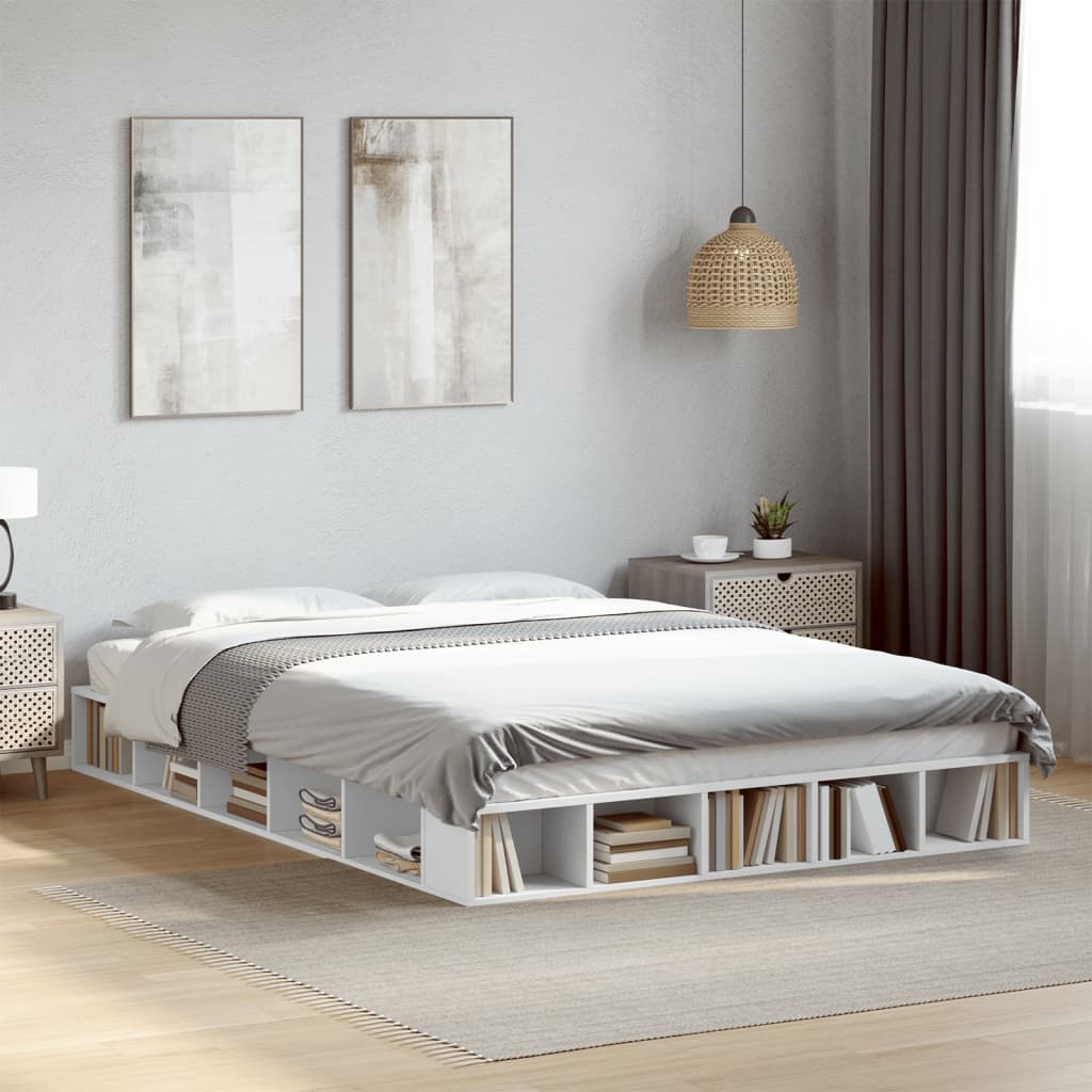 Cadre de lit sans matelas blanc 150x200 cm - XIOS
