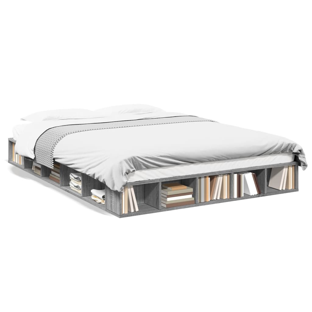 Cadre de lit sans matelas sonoma gris 150x200 cm - XIOS
