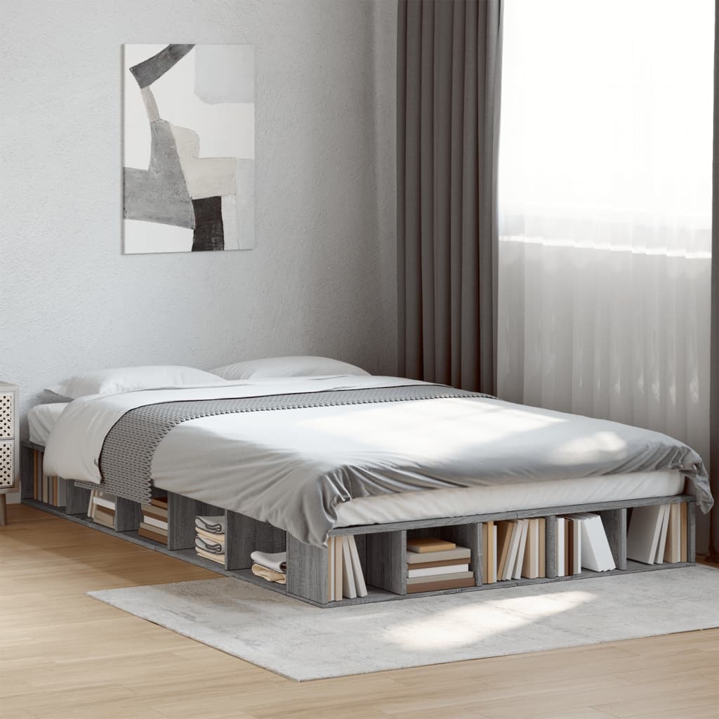 Cadre de lit sans matelas sonoma gris 140x190 cm - XIOS