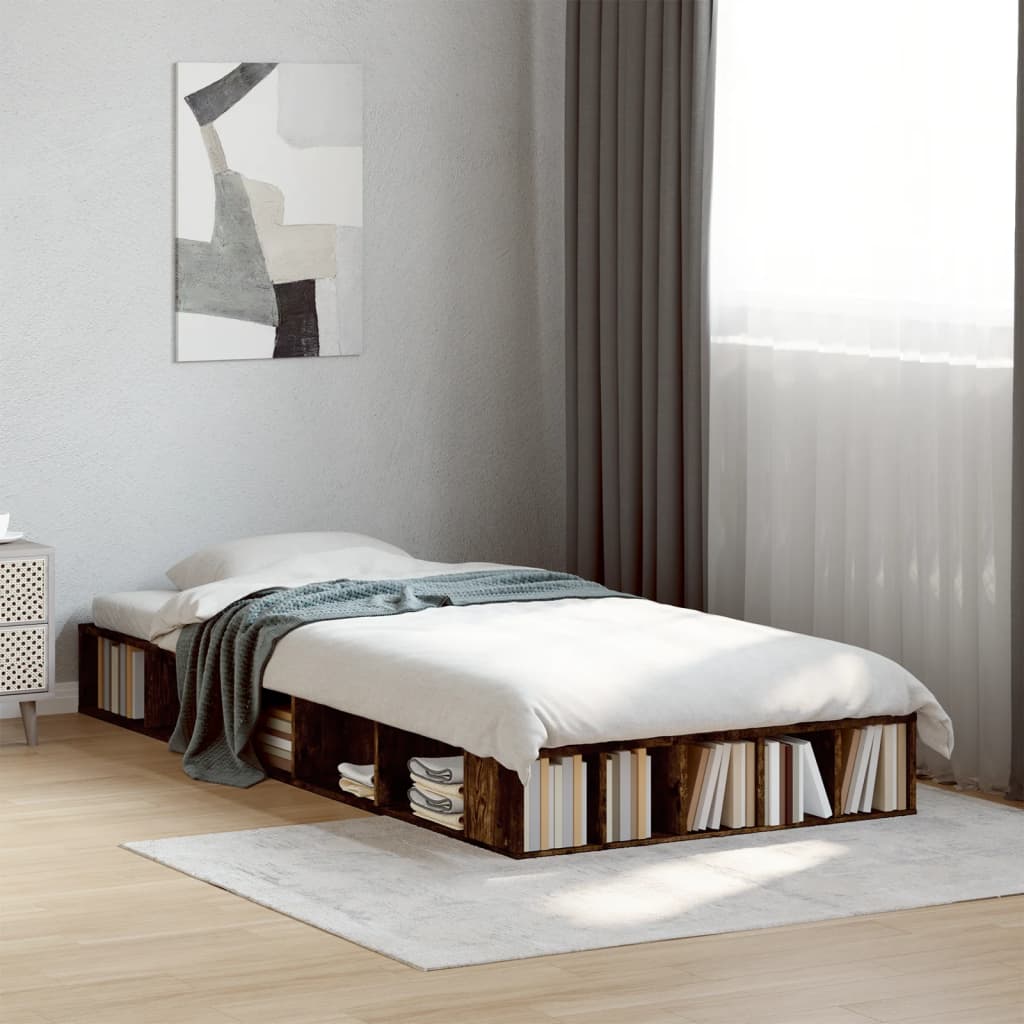Cadre de lit sans matelas chêne fumé 100x200 cm - XIOS
