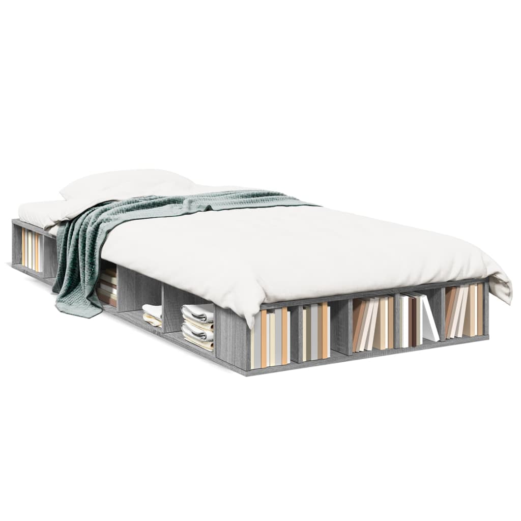 Cadre de lit sans matelas sonoma gris 100x200 cm - XIOS