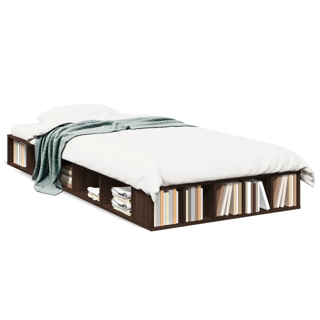 Cadre de lit sans matelas chêne marron 100x200 cm - XIOS