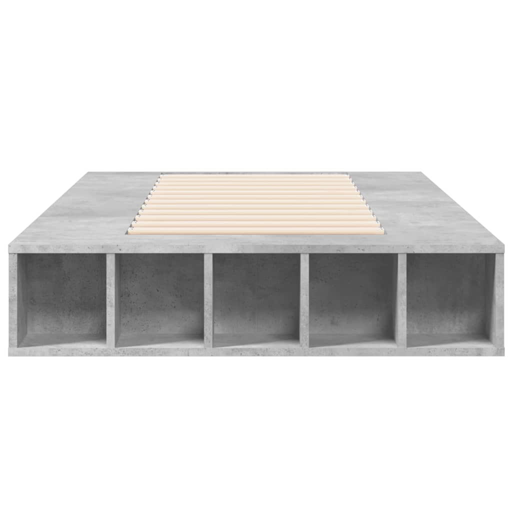 Cadre de lit sans matelas gris béton 90x200 cm - XIOS