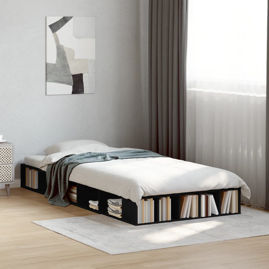 Cadre de lit sans matelas noir 90x190 cm - XIOS