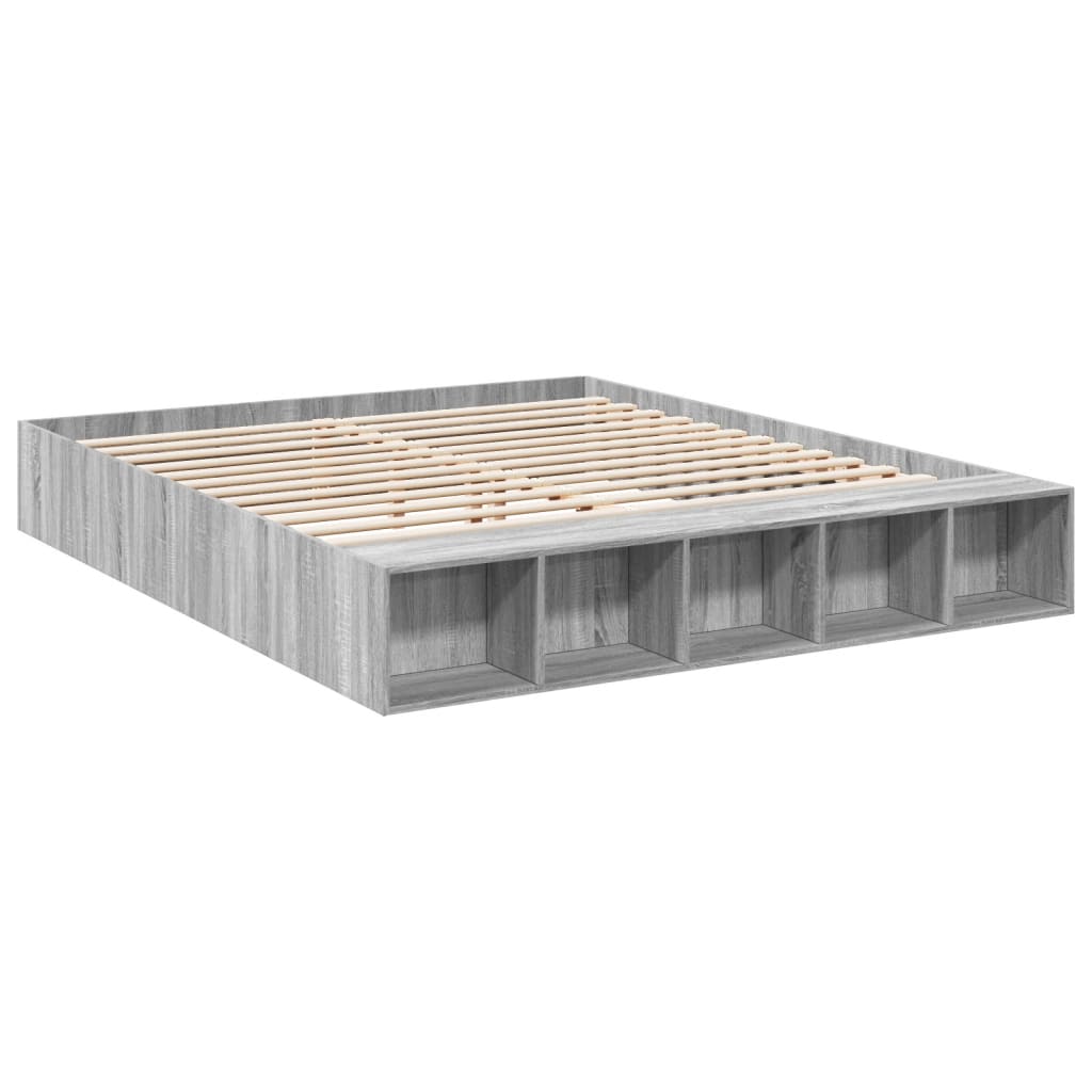 Cadre de lit sans matelas sonoma gris 200x200 cm - XIOS