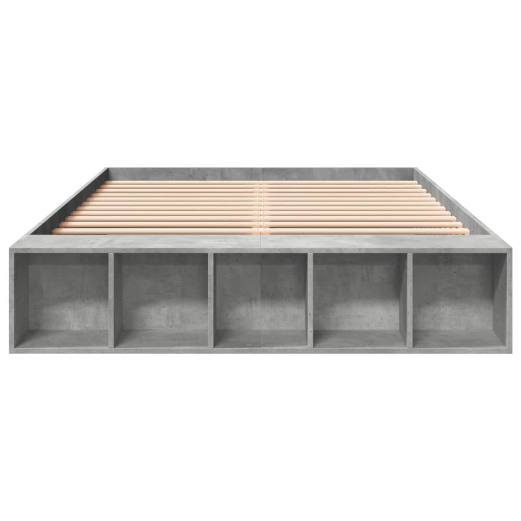Cadre de lit sans matelas gris béton 160x200 cm - XIOS