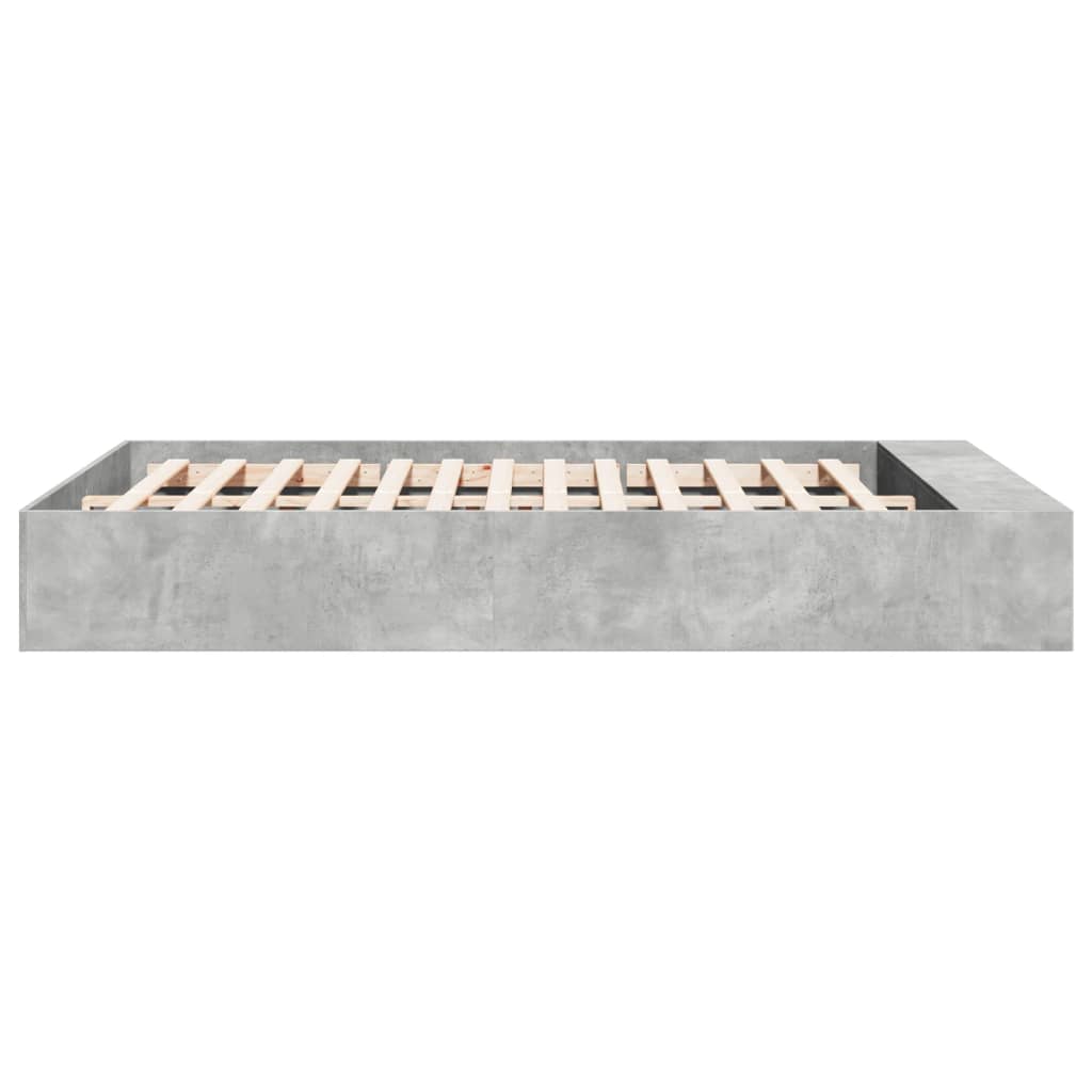 Cadre de lit sans matelas gris béton 160x200 cm - XIOS