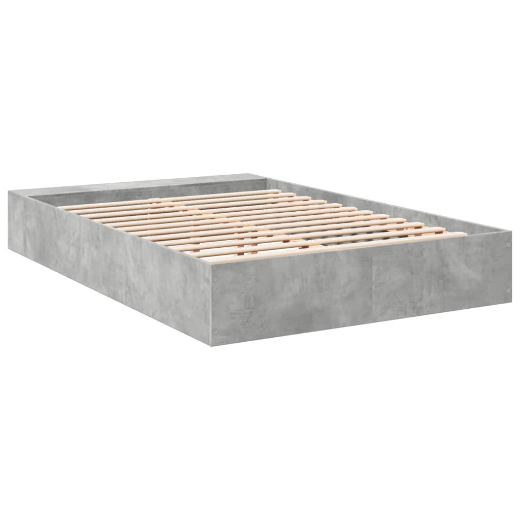 Cadre de lit sans matelas gris béton 160x200 cm - XIOS