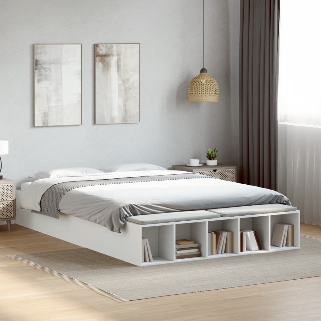 Cadre de lit sans matelas blanc 150x200 cm - XIOS