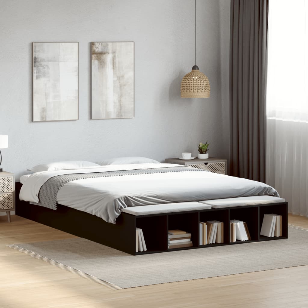 Cadre de lit sans matelas noir 150x200 cm - XIOS
