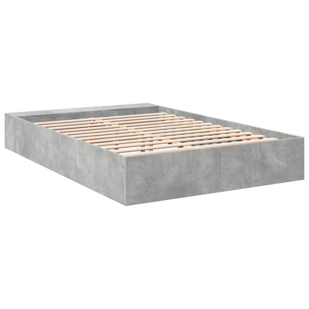 Cadre de lit sans matelas gris béton 150x200 cm - XIOS