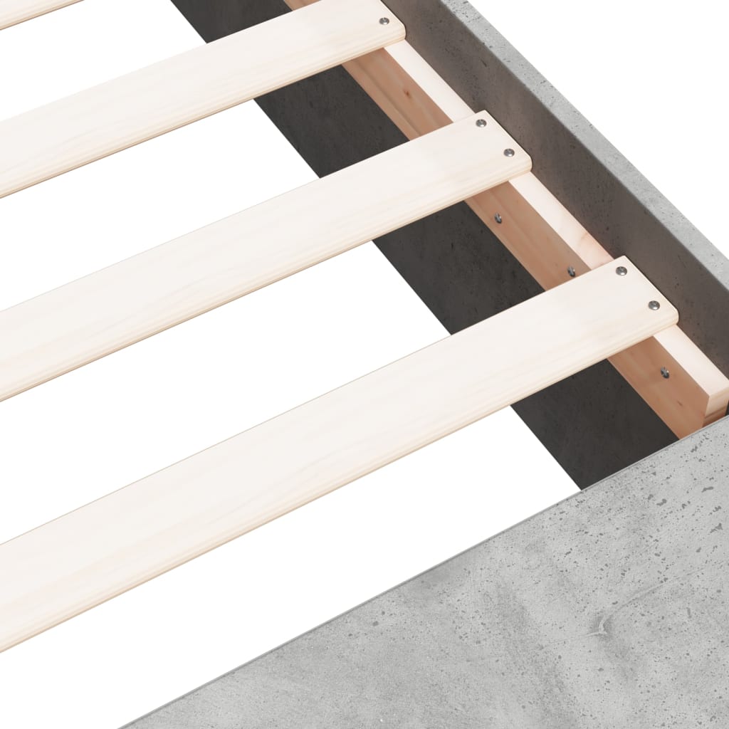 Cadre de lit sans matelas gris béton 150x200 cm - XIOS