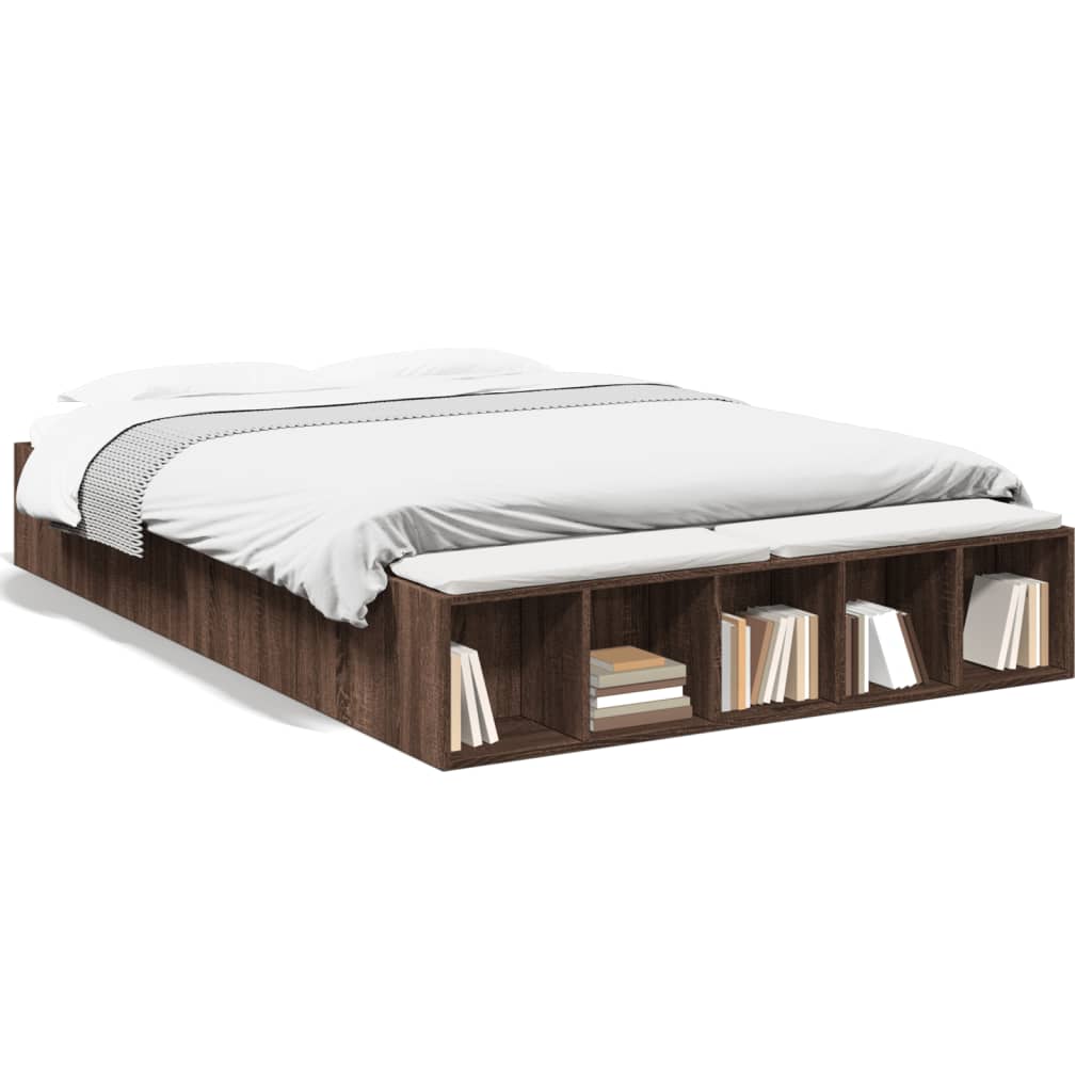 Cadre de lit sans matelas chêne marron 150x200 cm - XIOS