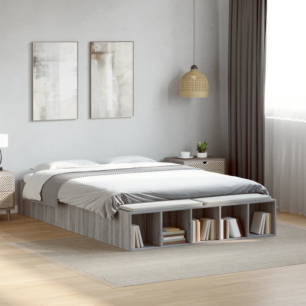 Cadre de lit sans matelas sonoma gris 140x190 cm - XIOS