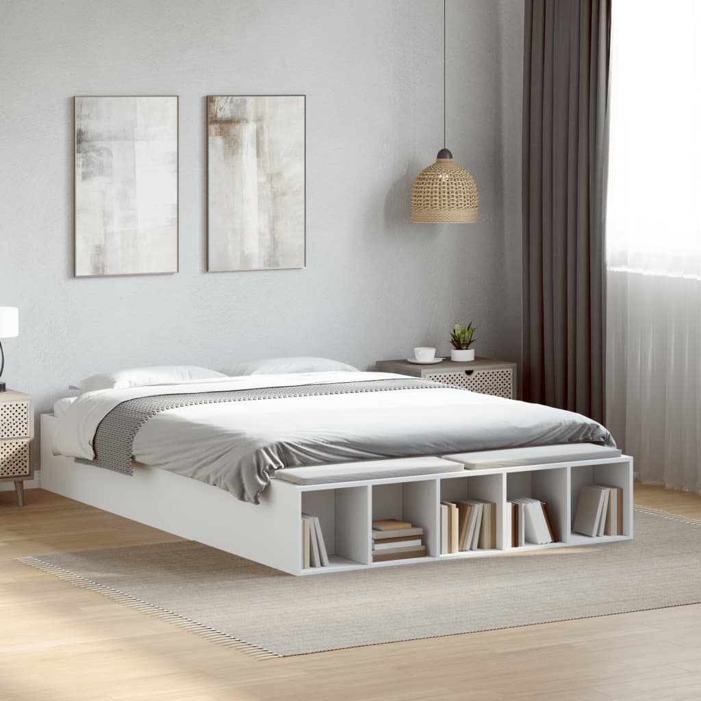 Cadre de lit sans matelas blanc 135x190 cm - XIOS