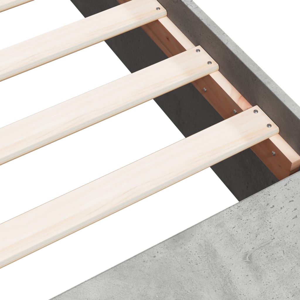 Cadre de lit sans matelas gris béton 135x190 cm - XIOS