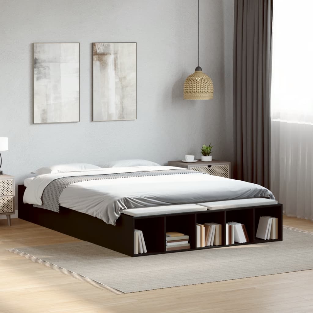 Cadre de lit sans matelas noir 120x190 cm - XIOS