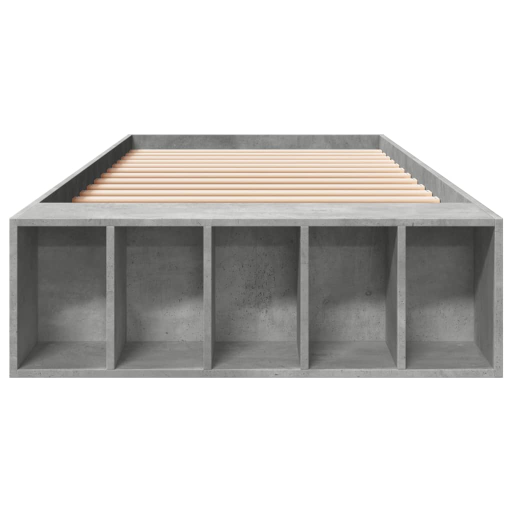 Cadre de lit sans matelas gris béton 90x200 cm - XIOS