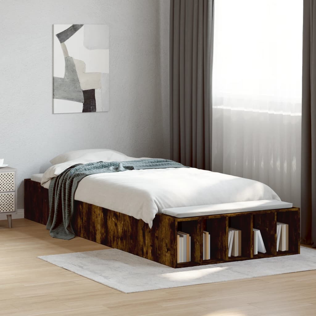 Cadre de lit sans matelas chêne fumé 90x200 cm - XIOS