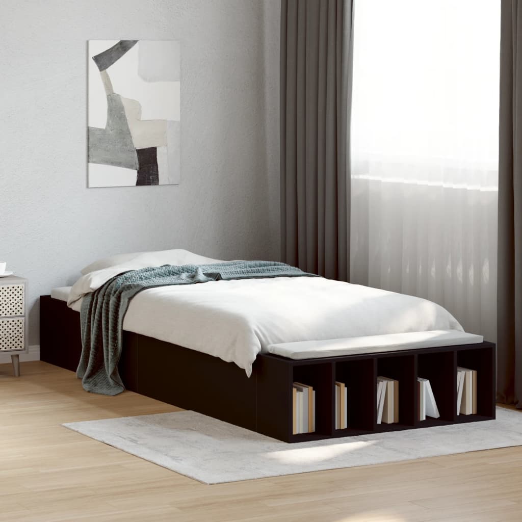 Cadre de lit sans matelas noir 90x190 cm - XIOS