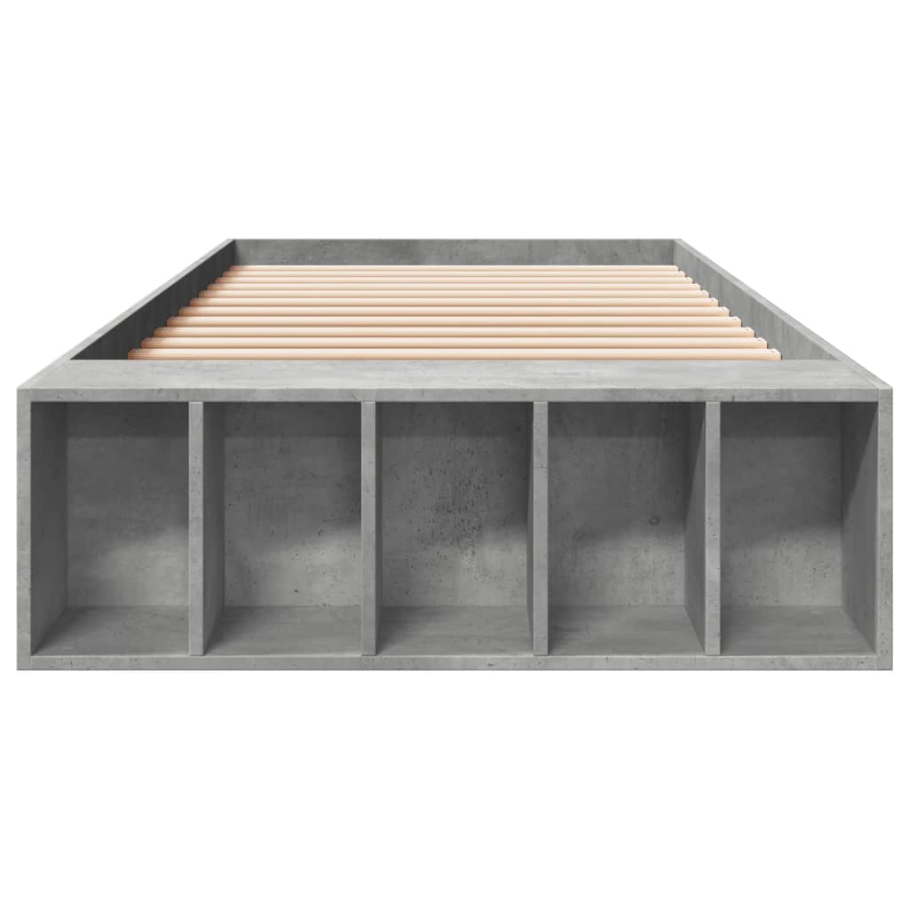 Cadre de lit sans matelas gris béton 90x190 cm - XIOS