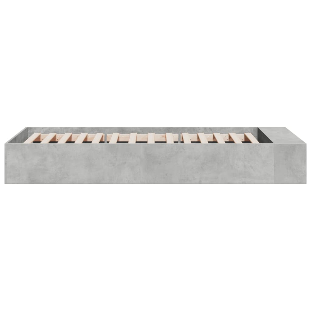 Cadre de lit sans matelas gris béton 90x190 cm - XIOS