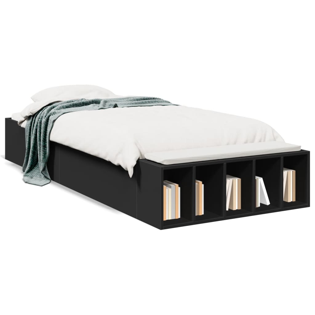 Cadre de lit sans matelas noir 75x190 cm - XIOS