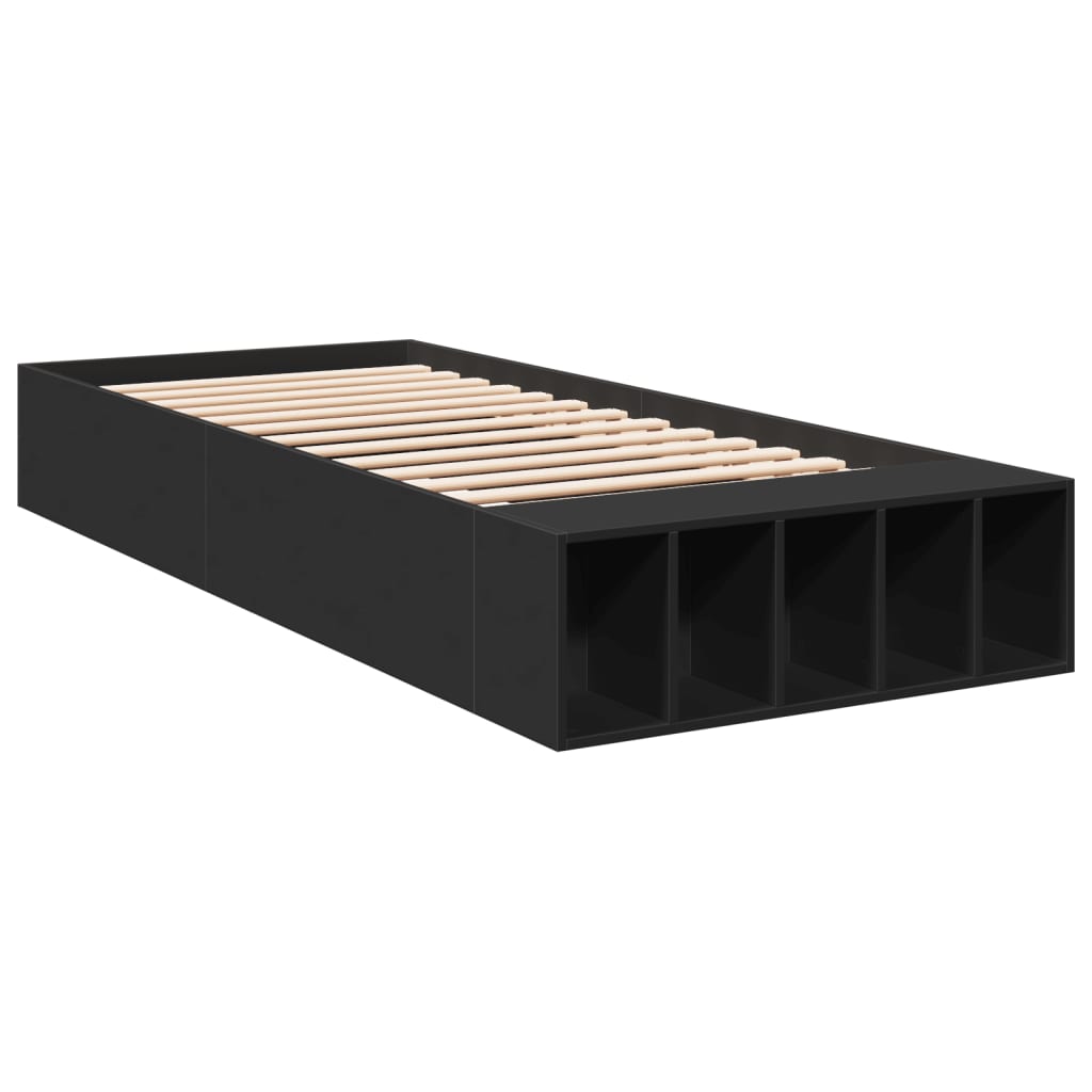 Cadre de lit sans matelas noir 75x190 cm - XIOS