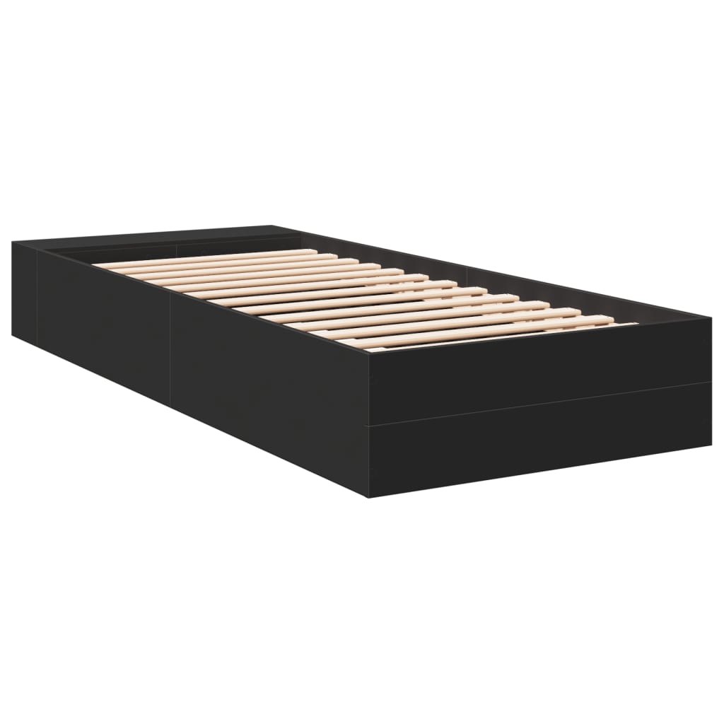 Cadre de lit sans matelas noir 75x190 cm - XIOS