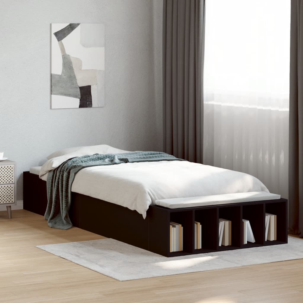Cadre de lit sans matelas noir 75x190 cm - XIOS