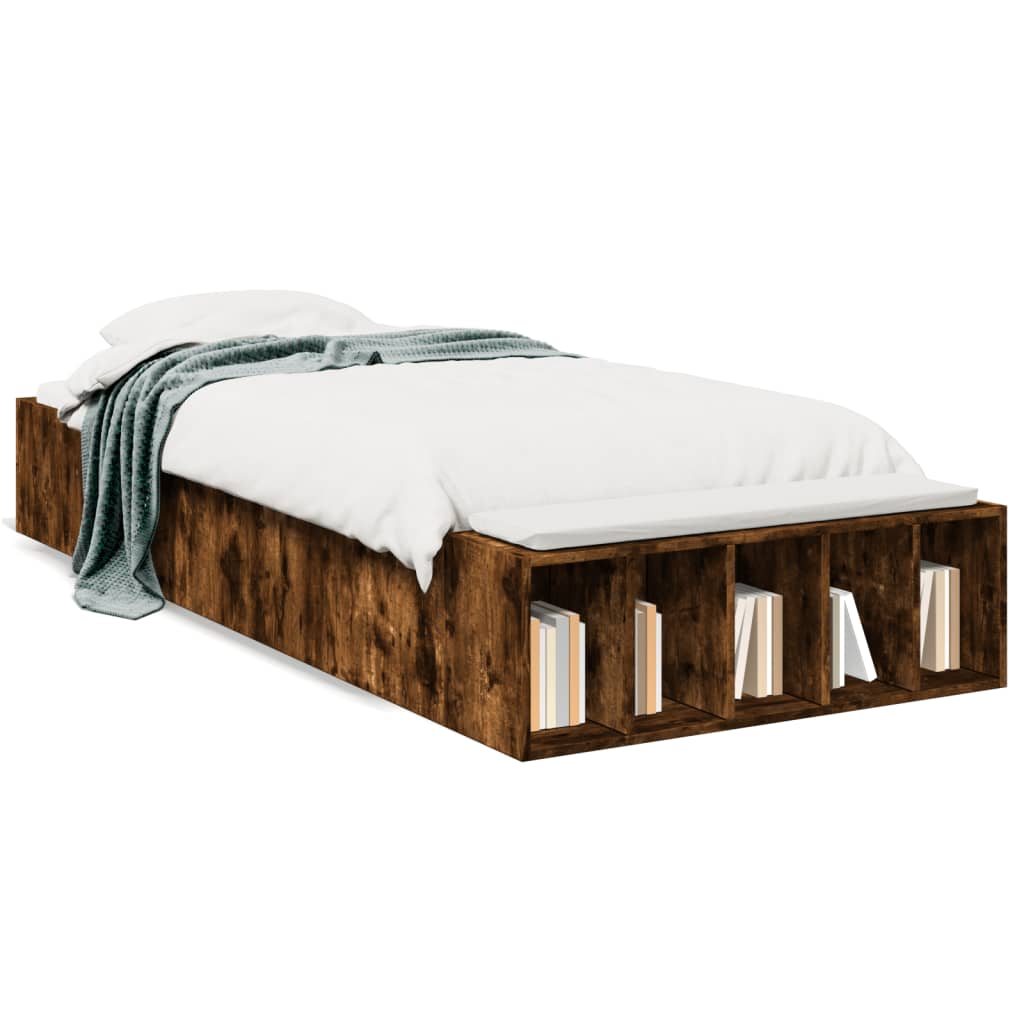 Cadre de lit sans matelas chêne fumé 75x190 cm - XIOS