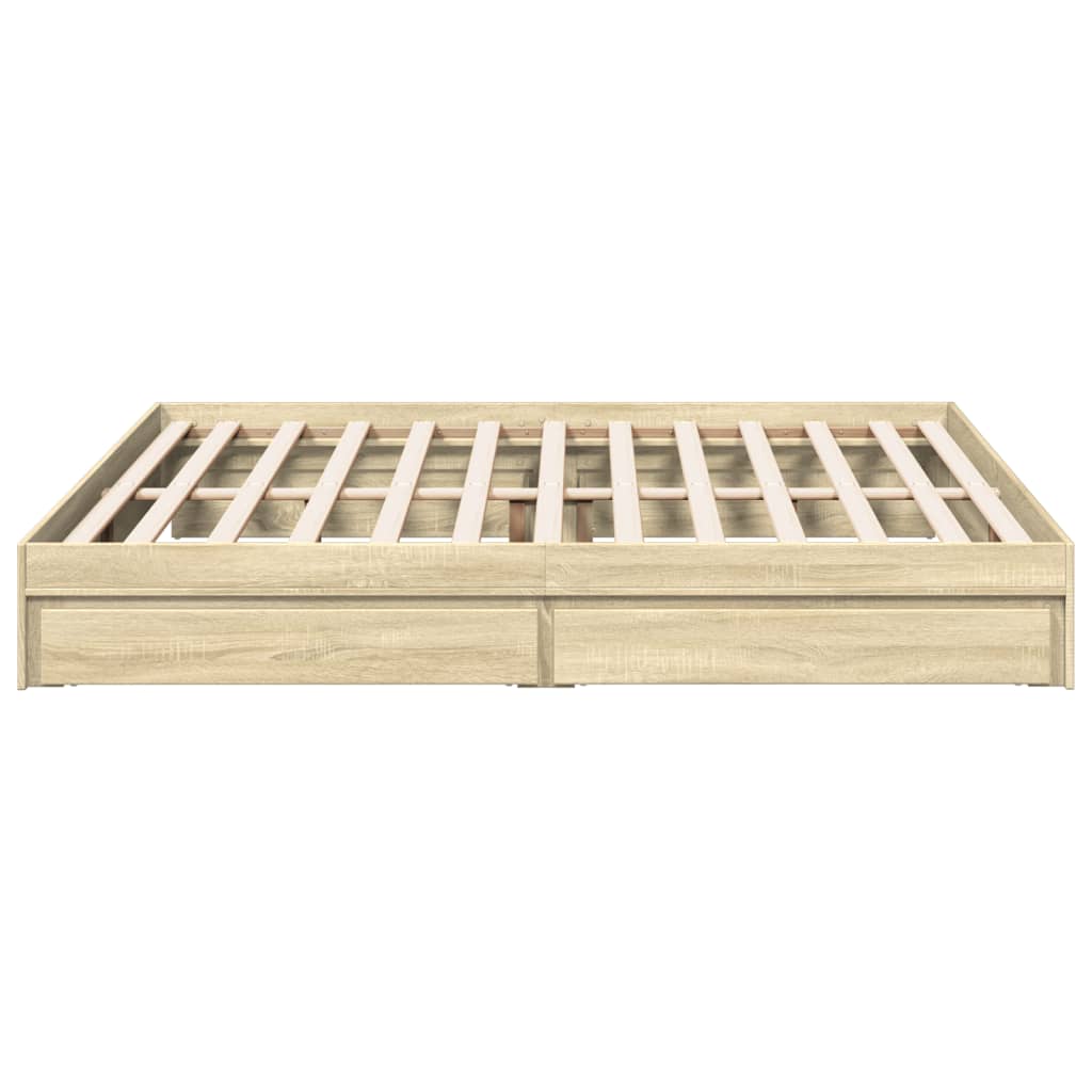 Cadre de lit avec tiroirs sans matelas chêne sonoma 180x200 cm - XIOS