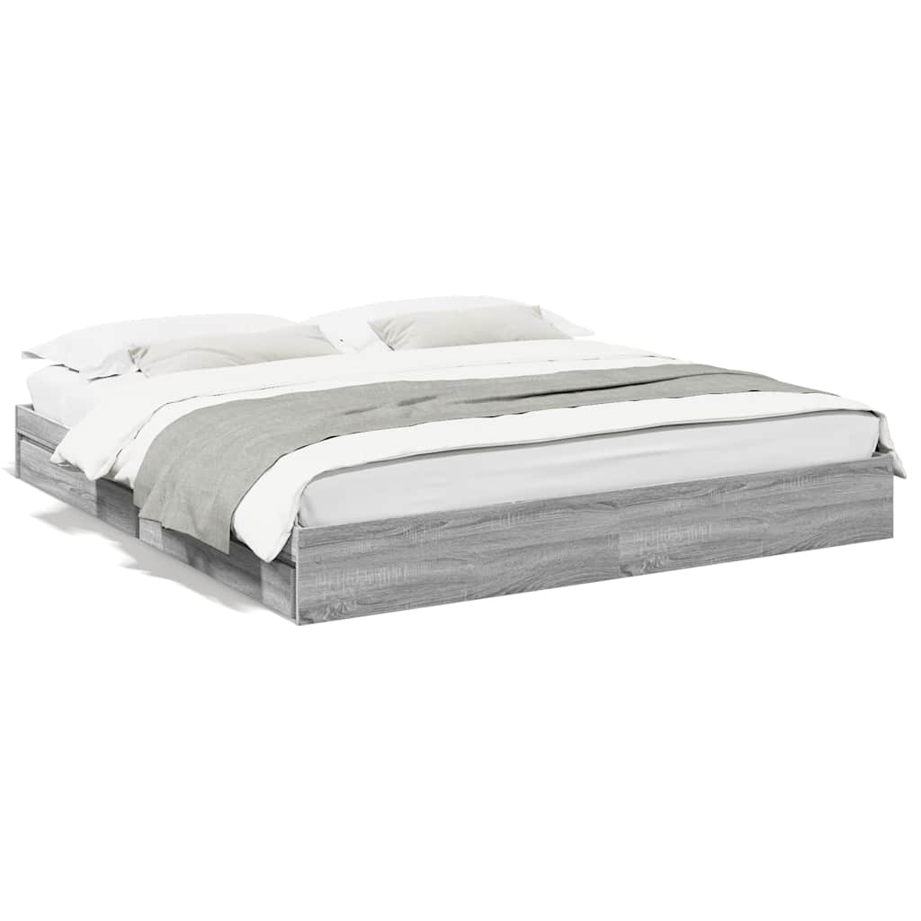 Cadre de lit avec tiroirs sans matelas sonoma gris 180x200 cm - XIOS