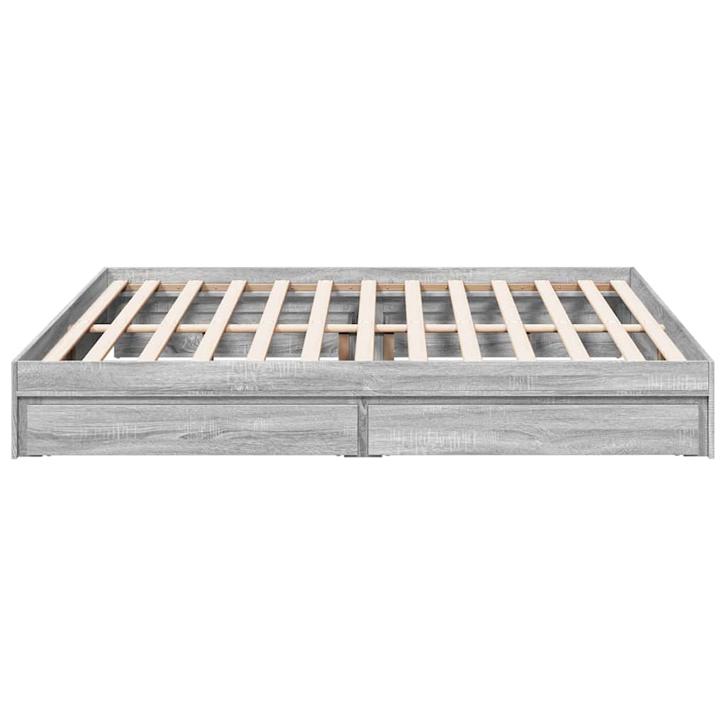 Cadre de lit avec tiroirs sans matelas sonoma gris 180x200 cm - XIOS
