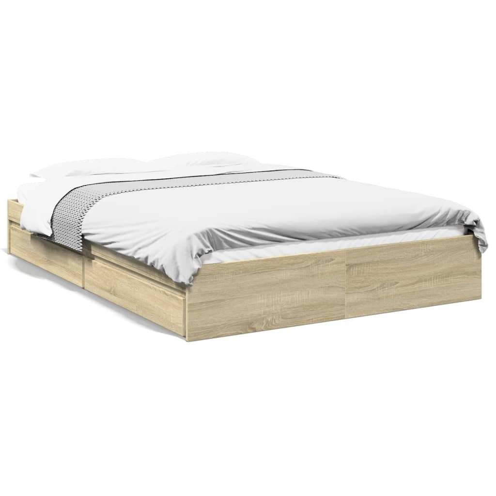 Cadre de lit avec tiroirs sans matelas chêne sonoma 160x200 cm - XIOS