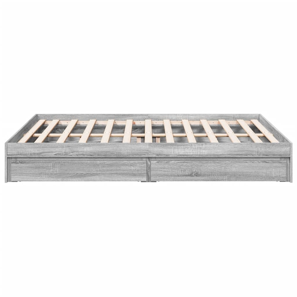 Cadre de lit avec tiroirs sans matelas sonoma gris 150x200 cm - XIOS