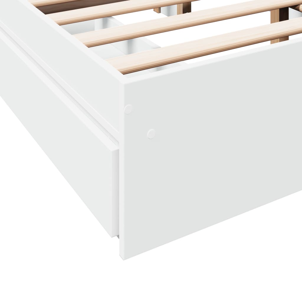 Cadre de lit avec tiroirs sans matelas blanc 140x200 cm - XIOS