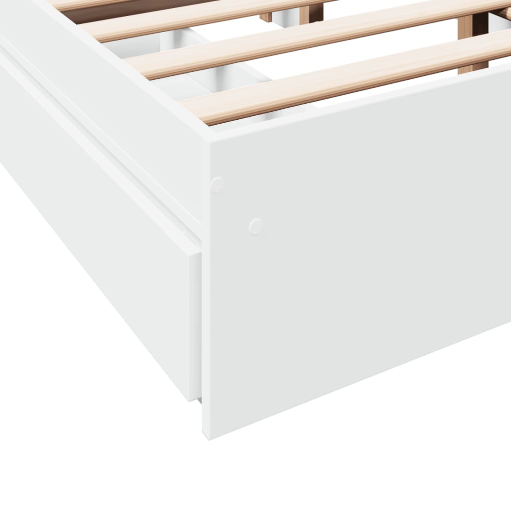 Cadre de lit avec tiroirs sans matelas blanc 120x200 cm - XIOS