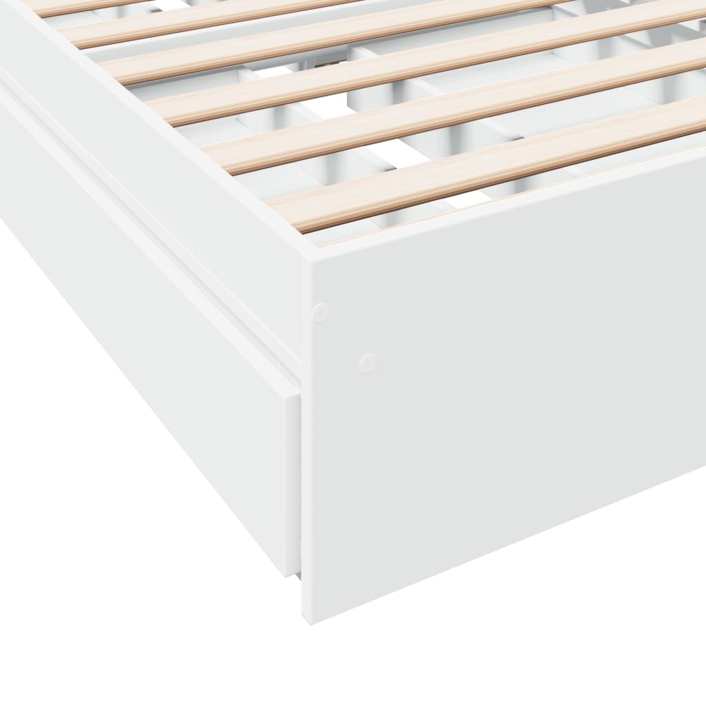 Cadre de lit avec tiroirs sans matelas blanc 100x200 cm - XIOS
