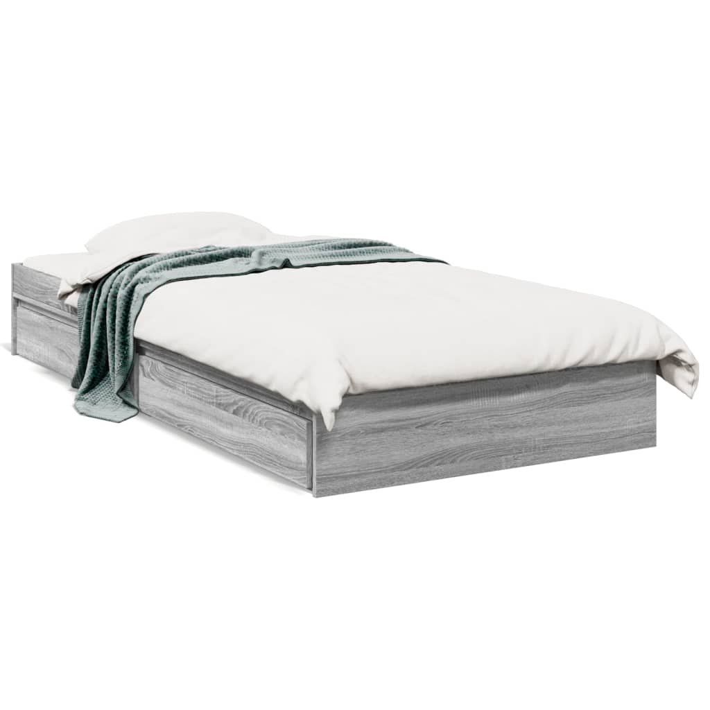 Cadre de lit avec tiroirs sans matelas sonoma gris 90x200 cm - XIOS