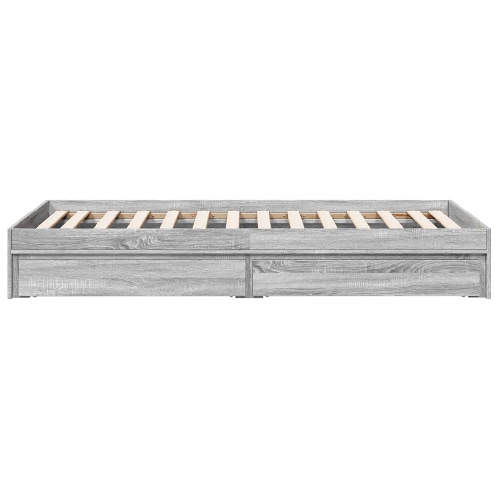 Cadre de lit avec tiroirs sans matelas sonoma gris 90x200 cm - XIOS