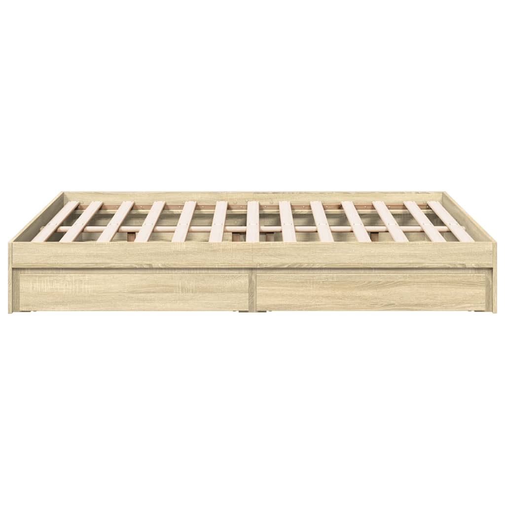Cadre de lit avec tiroirs sans matelas chêne sonoma 135x190 cm - XIOS