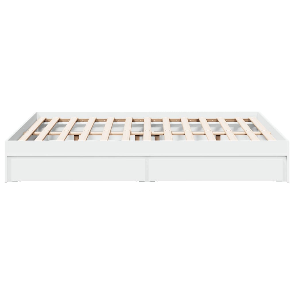 Cadre de lit avec tiroirs sans matelas blanc 120x190 cm - XIOS