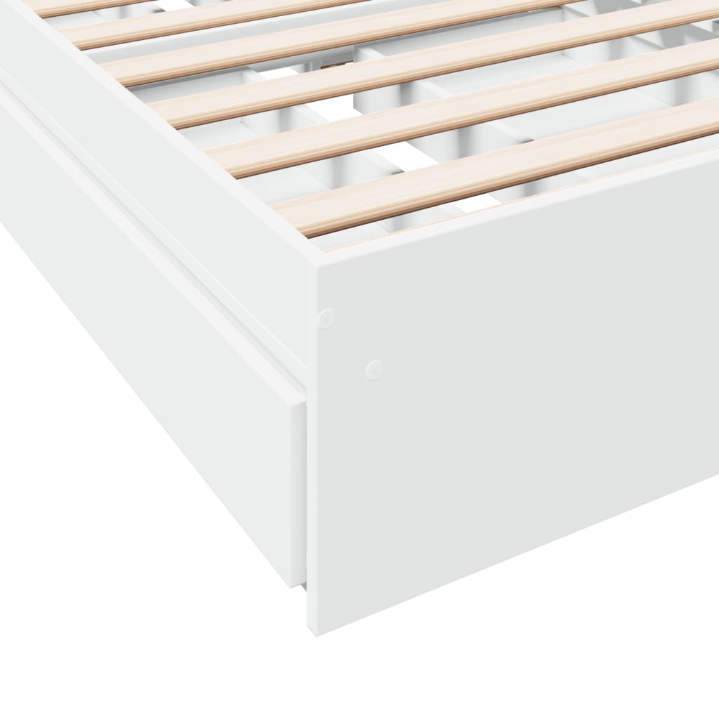 Cadre de lit avec tiroirs sans matelas blanc 75x190 cm - XIOS