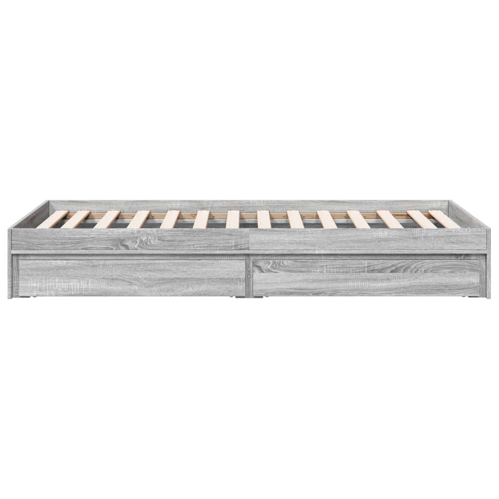 Cadre de lit avec tiroirs sans matelas sonoma gris 75x190 cm - XIOS