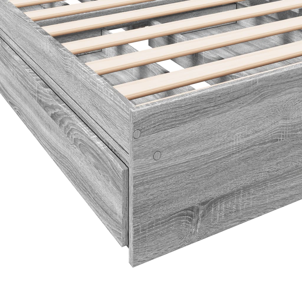 Cadre de lit avec tiroirs sans matelas sonoma gris 75x190 cm - XIOS